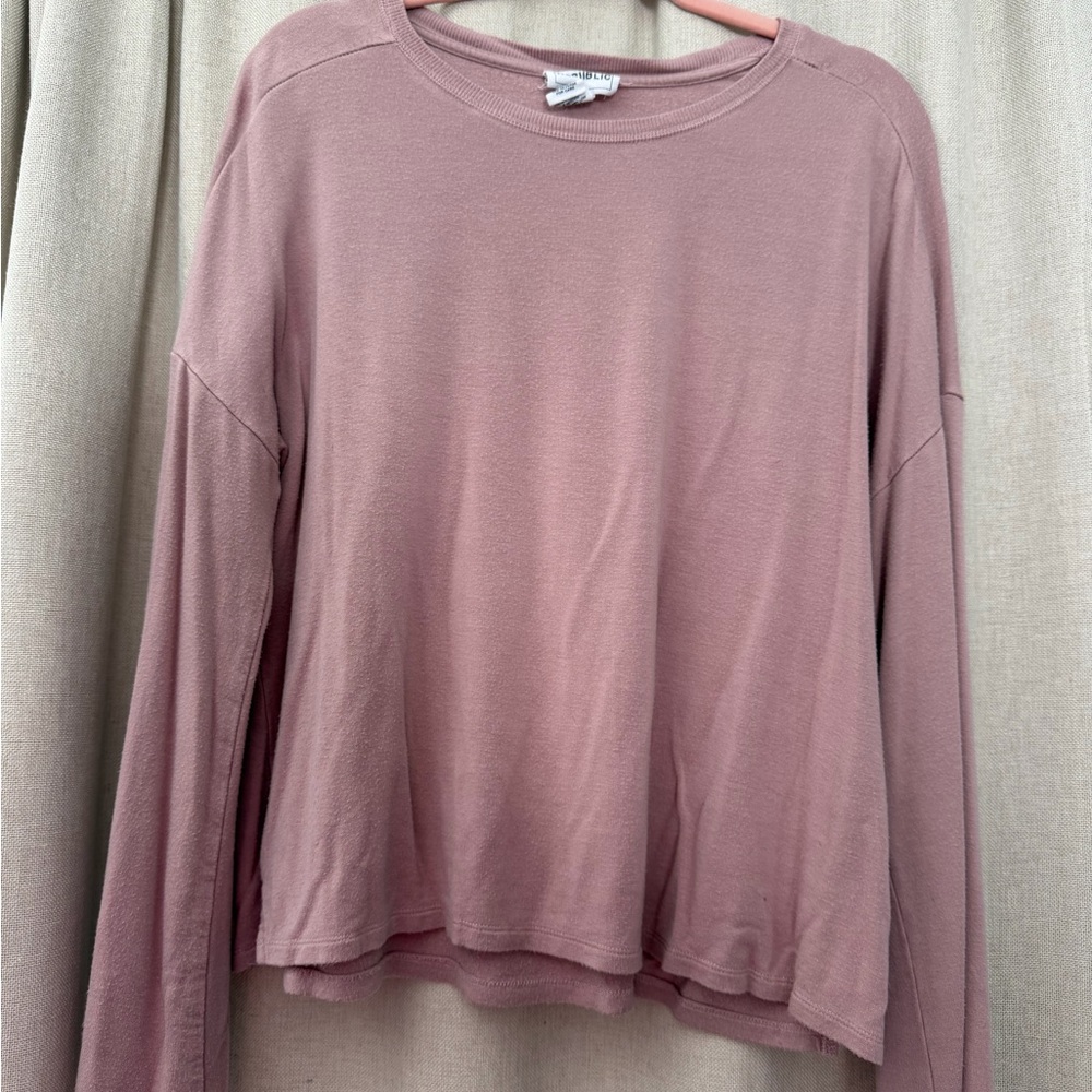 For The Republic Dusty Rose Long Sleeve Top